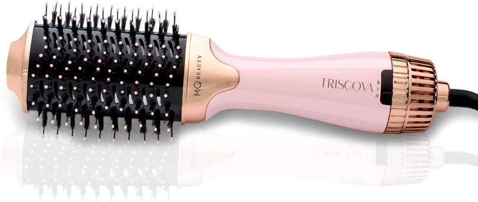 MQ Beauty - Escova Secadora Triscova 1200W - Black Ceramic, Cabo Giratório de 2m, Tecnologia Íon para Brilho e Modelagem sem Frizz - 220V