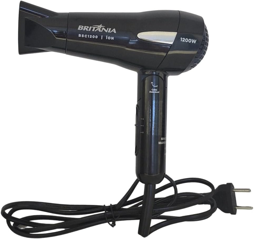 Secador de Cabelos Britânia BSC1200 Íon Tourmaline 1200W Preto Bivolt Automático